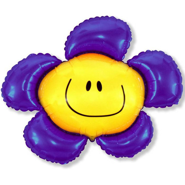 Шар Мини-фигура Цветочек (солнечная улыбка) фиолетовый / Flower (в упаковке)