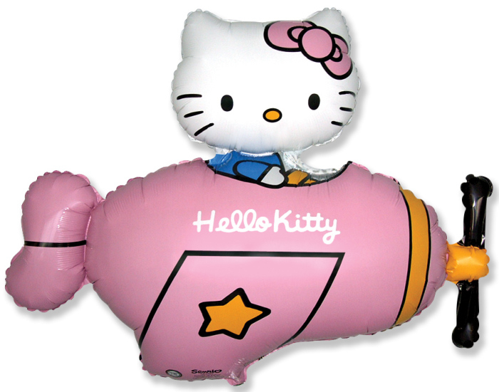 Шар Фигура, Хелло Китти в самолете / Hello Kitty Розовый (в упаковке)