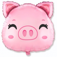 Шар Фигура Свинка голова (в упаковке)