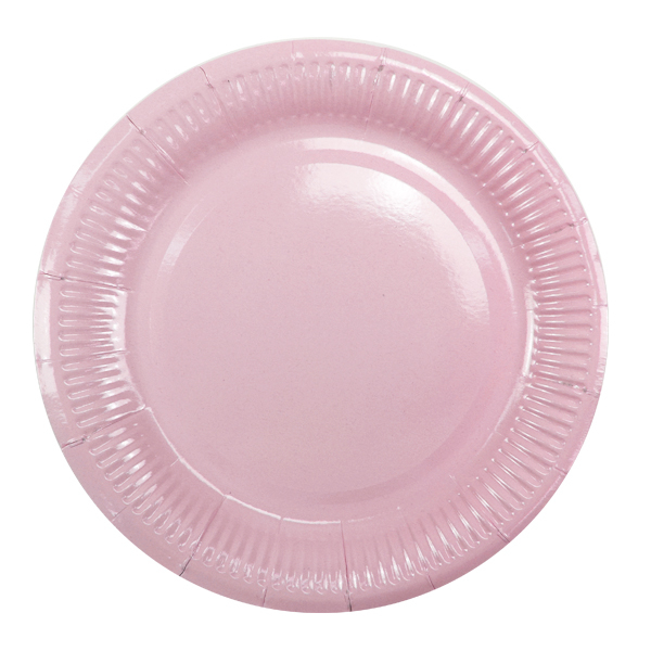 Тарелки бумажные ламинированные Розовые / Pink