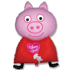 Шар Мини-фигура Поросенок Я тебя люблю / Piglet (в упаковке)