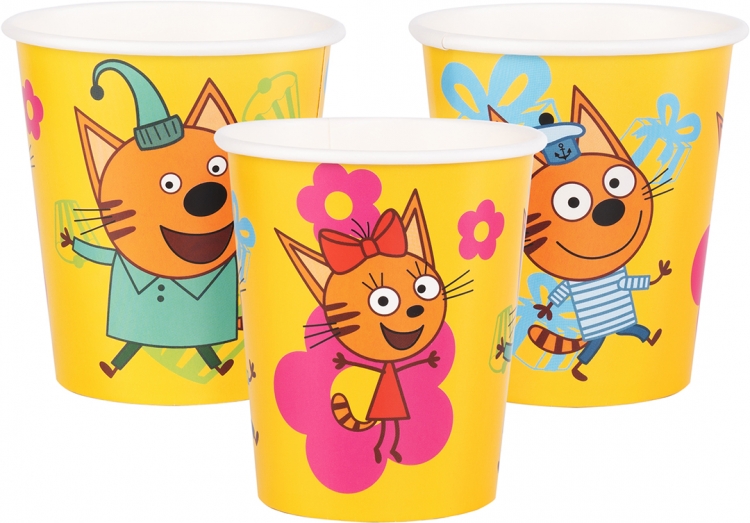 Стаканы "Три Кота" Праздник для котят
