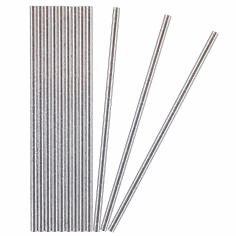 Трубочка для коктейлей, Серебро, Металлик (в упаковке) 