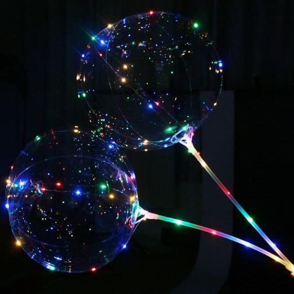 Шар Сфера 3D, Deco Bubble в комплекте со светящейся нитью и палкой - ручкой